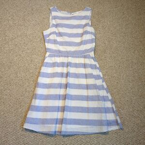 Beach Lunch Lounge Ayesha Shift Dress Womens XS Purple White Linen Coastal